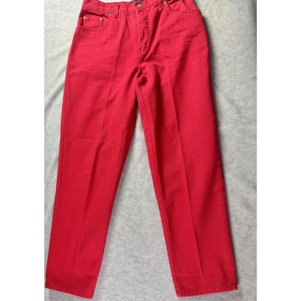 bill blass red jeans womens 10 easy fit straight leg vintage 31 inseam